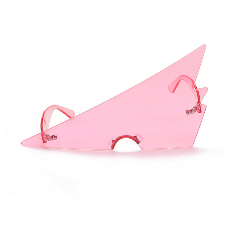 Wholesale PC Triangle Frameless One-piece Men's and Women's Sunglasses